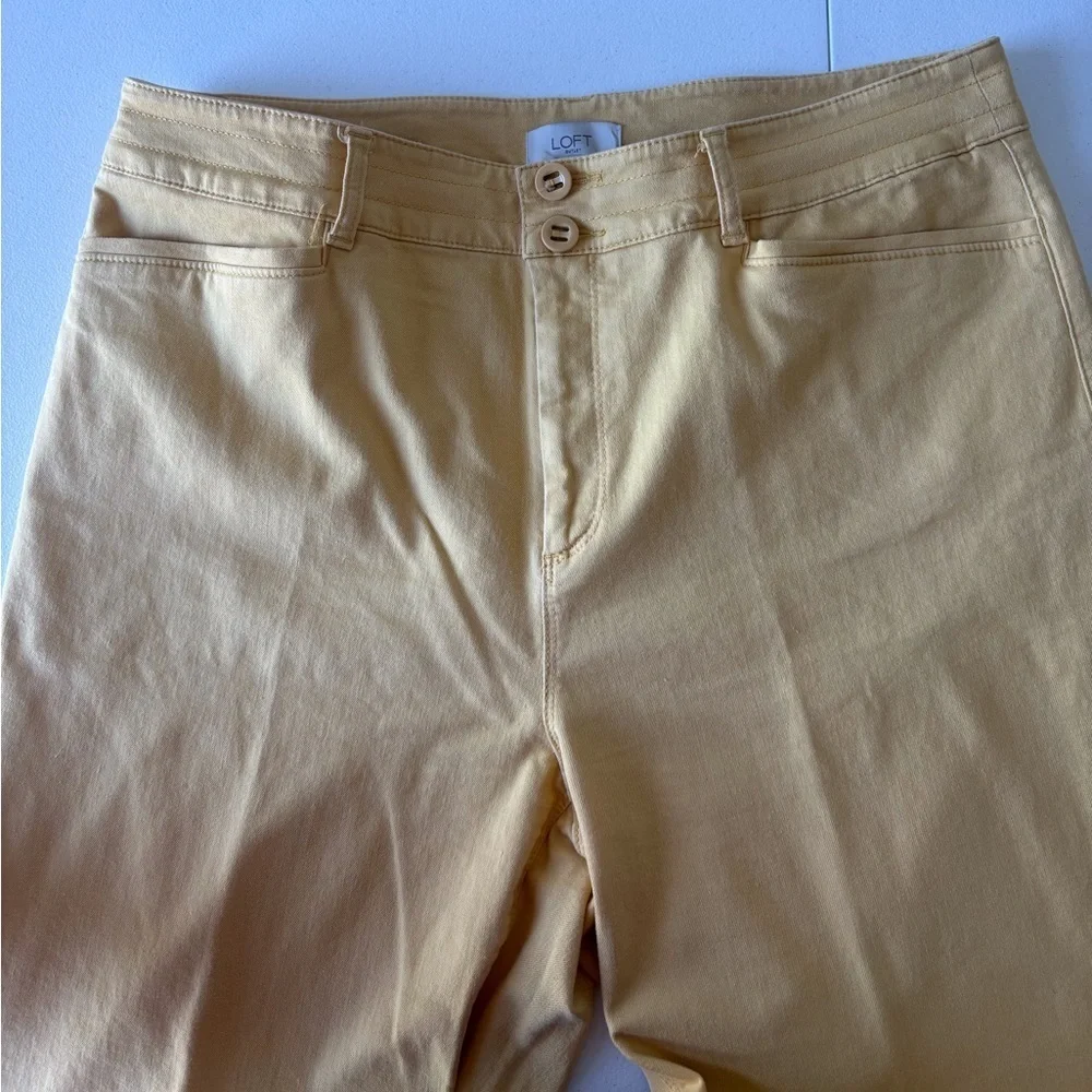 Loft Outlet Sunny yellow High rise straight Size 12‎ Cotton blend pant - Picture 2 of 13